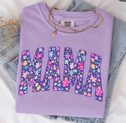 Mama Purple Flora Tee