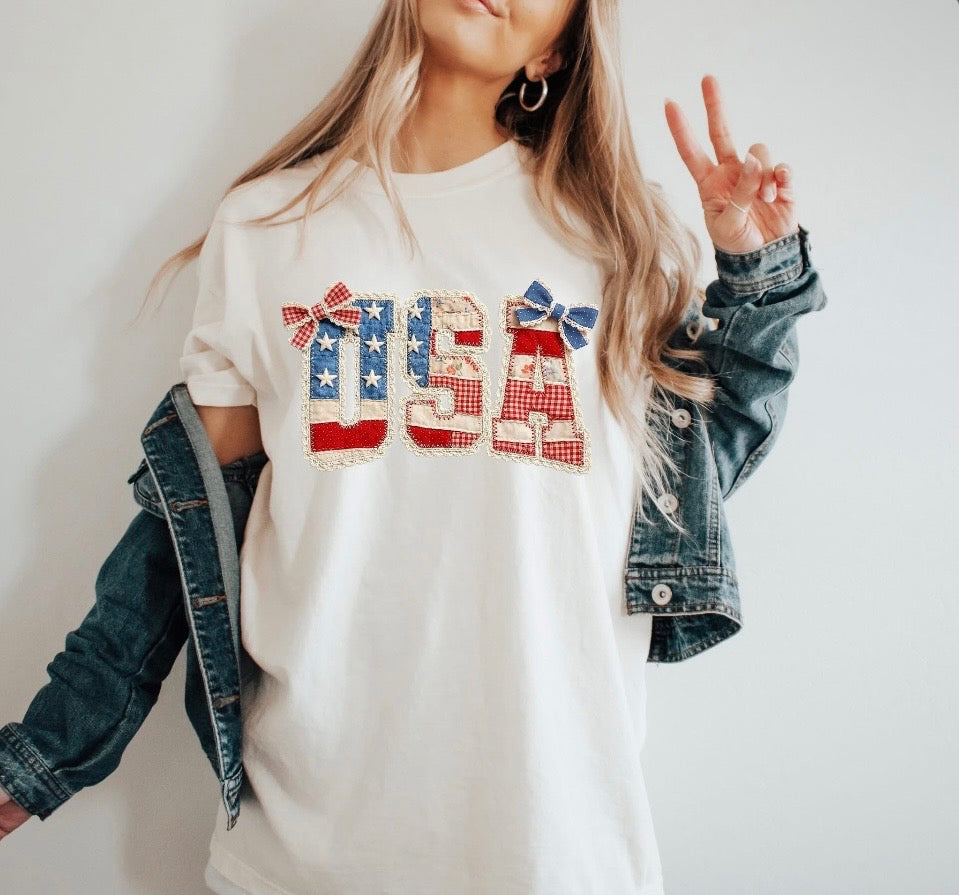 Lace USA Bow Tee