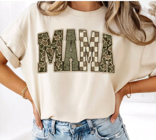 Mama Camo Checkered Tee
