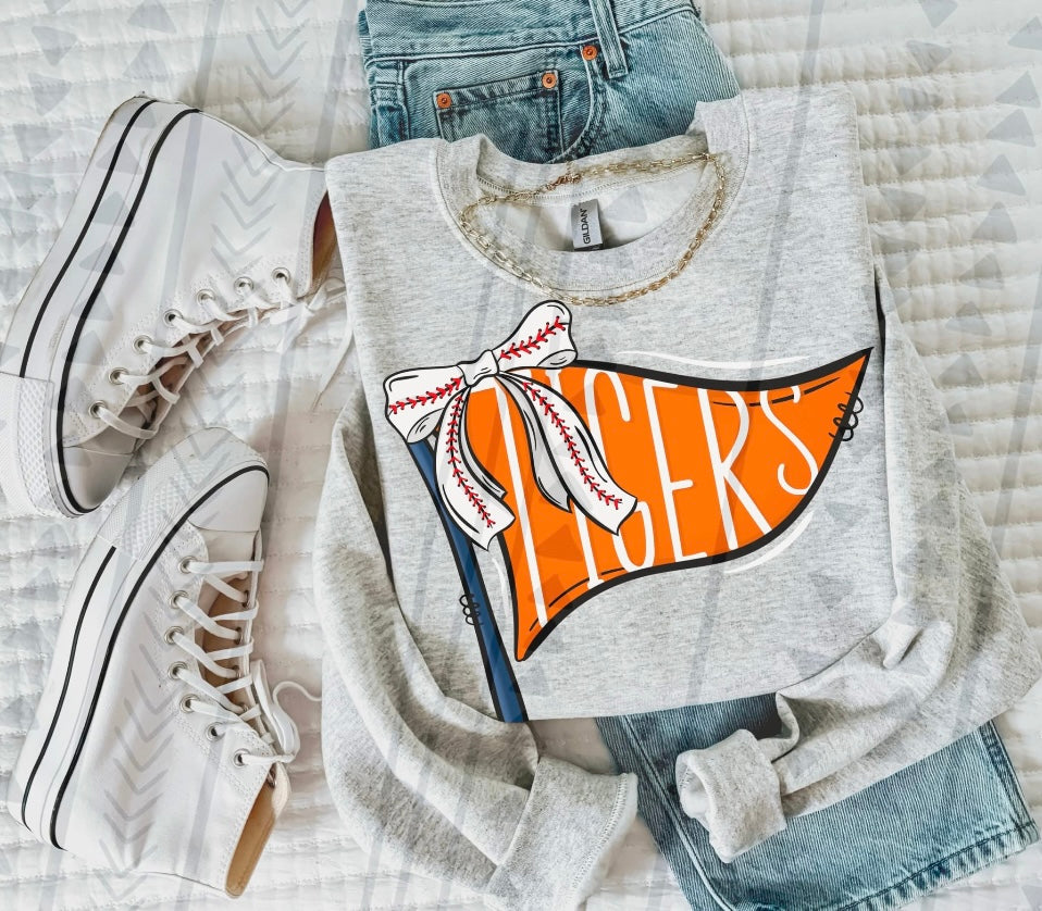Tigers Flag Coquette Crewneck