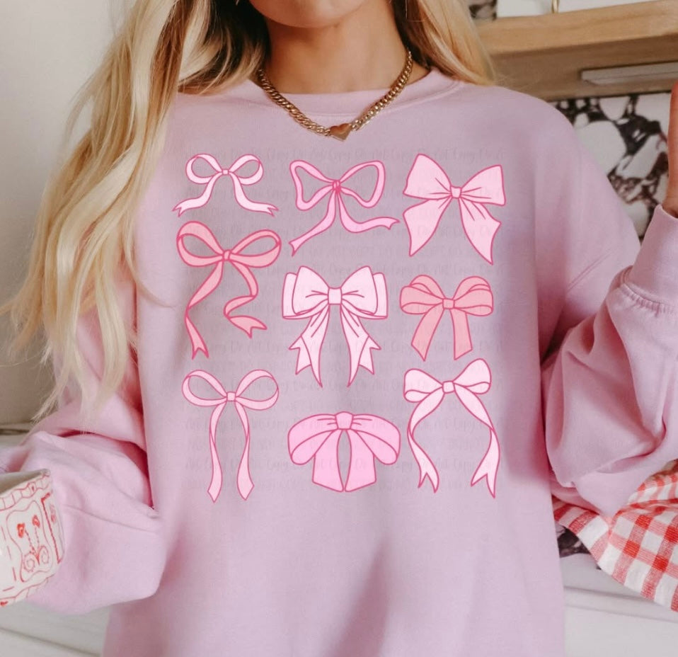 Carly Pink Bow Crewneck