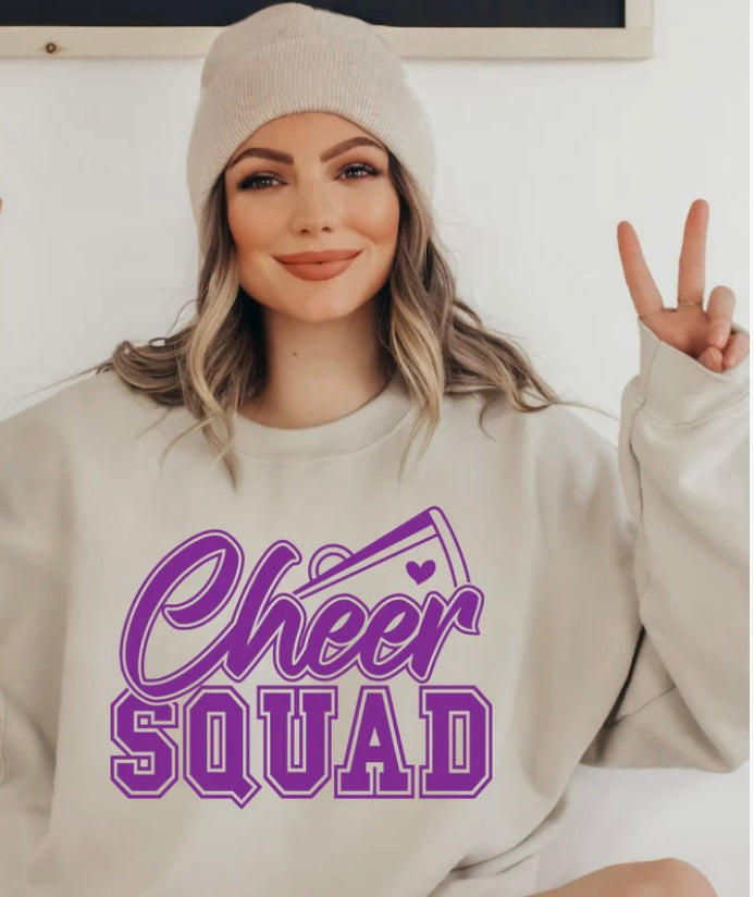 Cheer Squad Purple Crewneck
