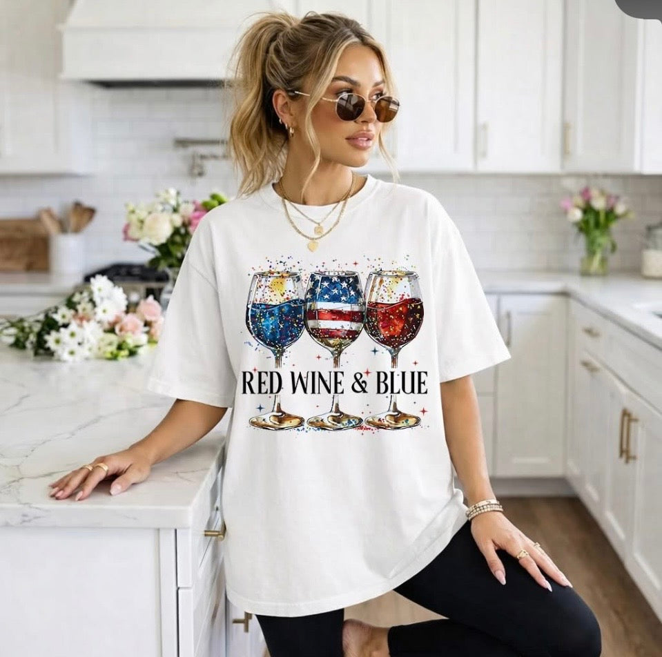 Red Wine and Blue Tee