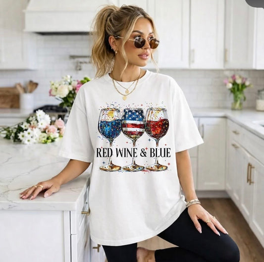 Red Wine and Blue Tee