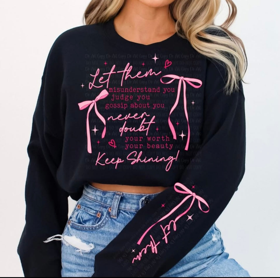 Let Them Crewneck with sleeve detail