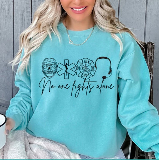 No one fights alone crewneck