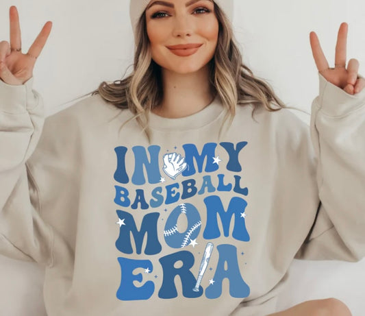 In my baseball mom era crew (blue)