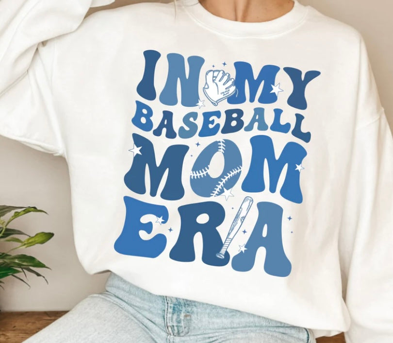 In my baseball mom era crew (blue)