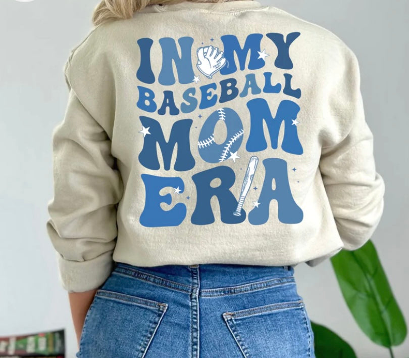 In my baseball mom era crew (blue)