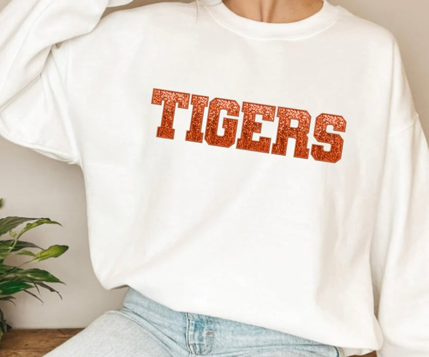 Tigers (faux glitter) crewneck