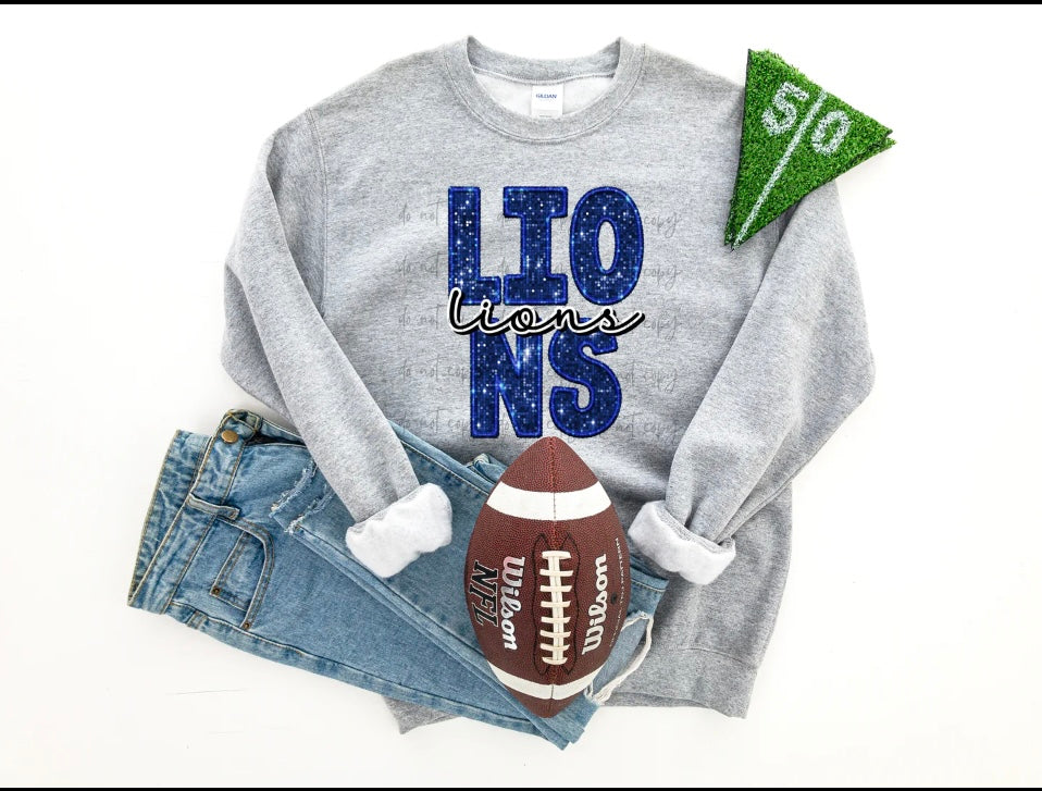 Lions Faux sequin crewneck