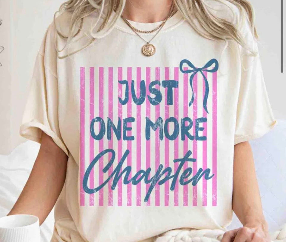 Just one more chapter striped tee
