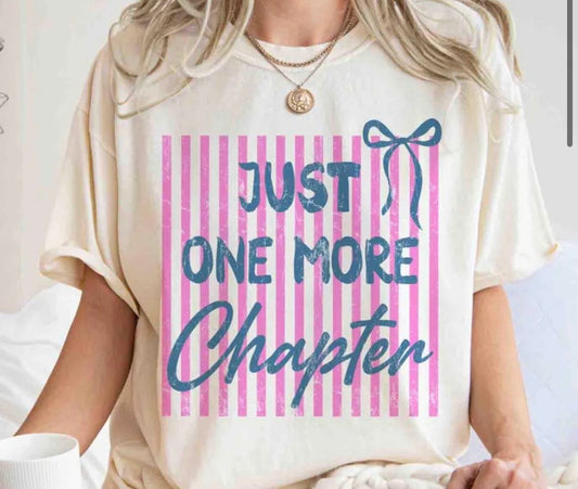 Just one more chapter striped tee