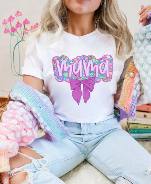 Purple floral Mama Tee