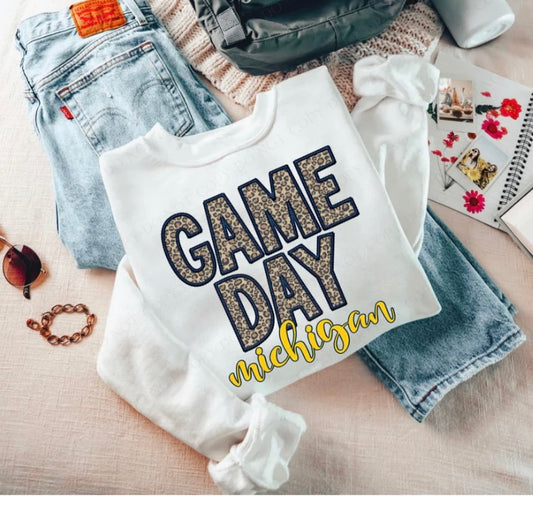 Cheetah Game Day Wolverines Crewneck