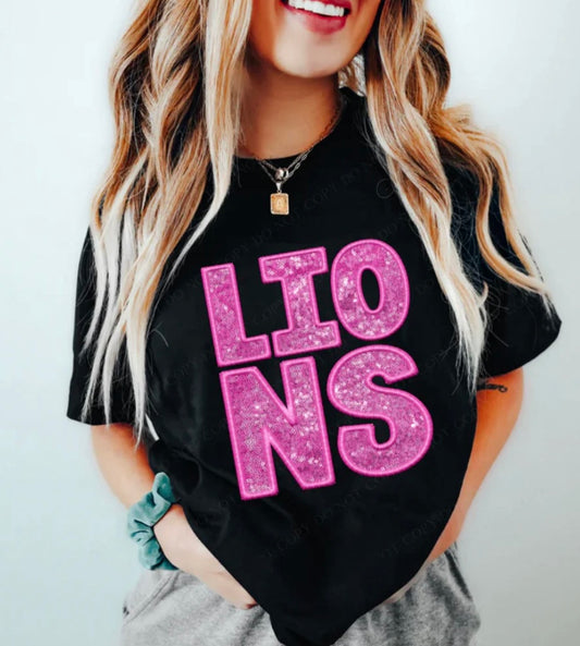 Lions pink faux sequins tee