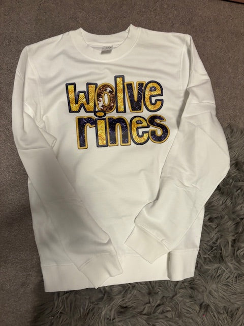 Wolverines faux sequins crewneck