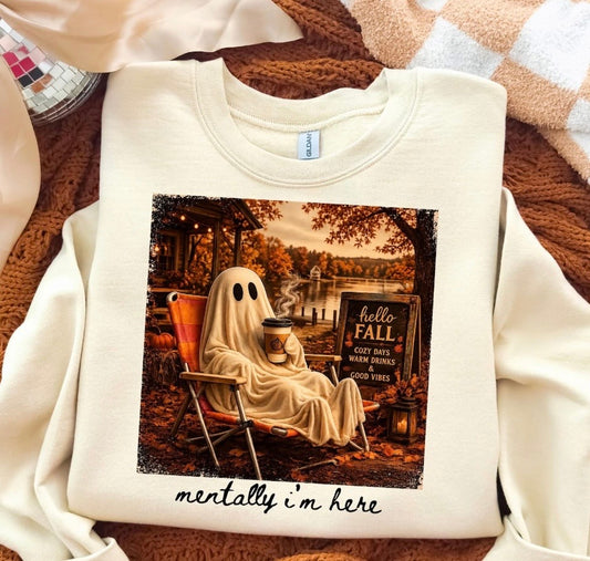 Ghost Mentally I'm Here Crewneck