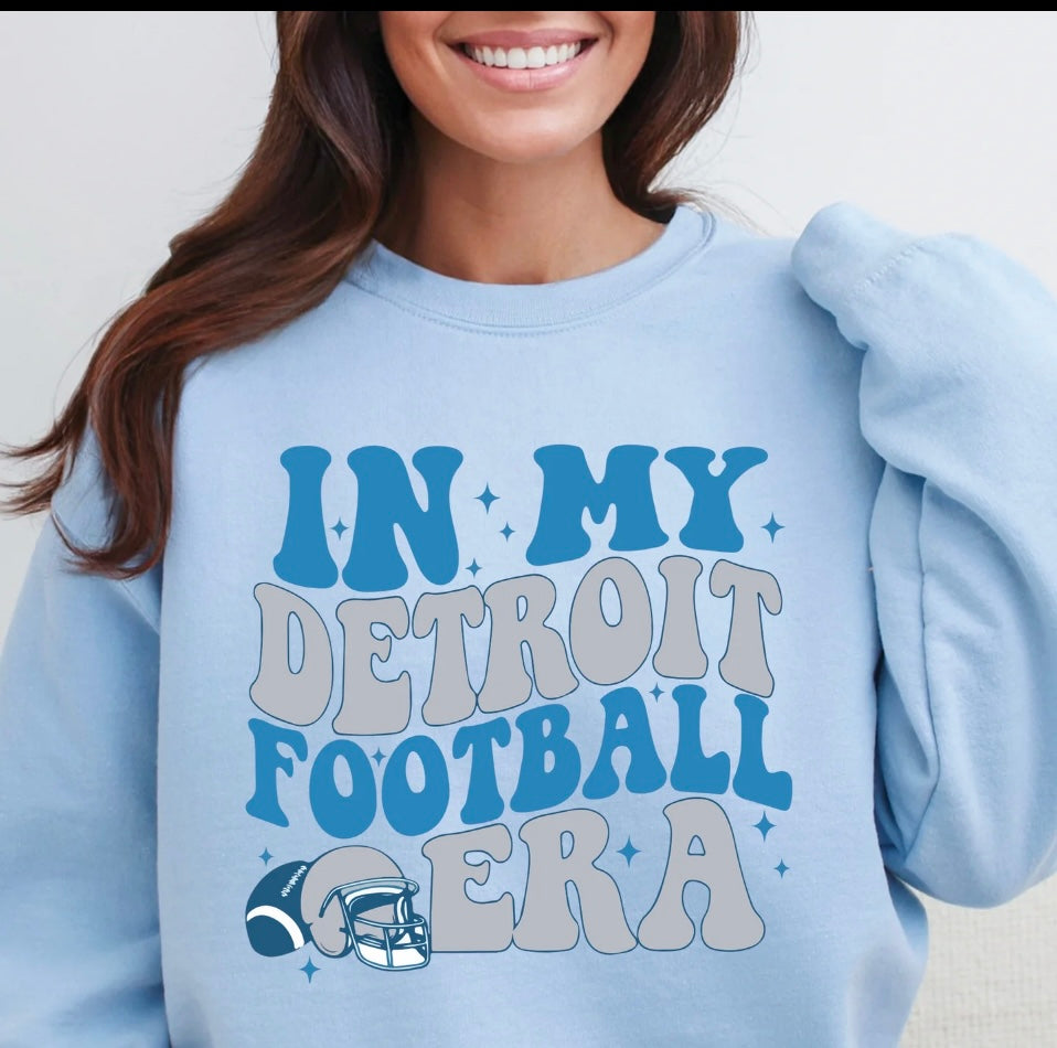 In my Detroit Football Era Crewneck