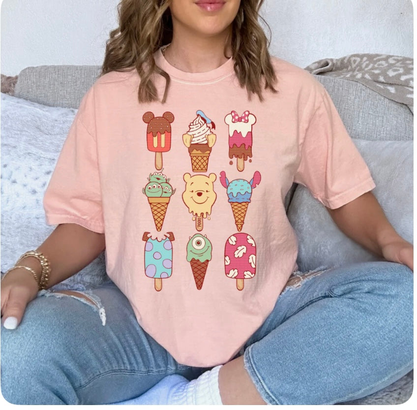 Mouse Ice Cream Tee with castle