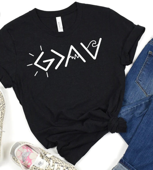 God is greater than the highs and the lows tee