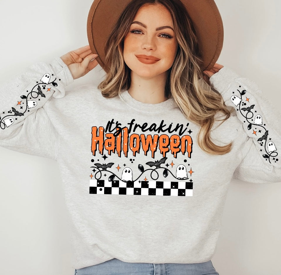 It's Freaking Halloween Crewneck with sleeve detail