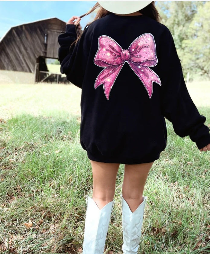 Pink Bow Crewneck