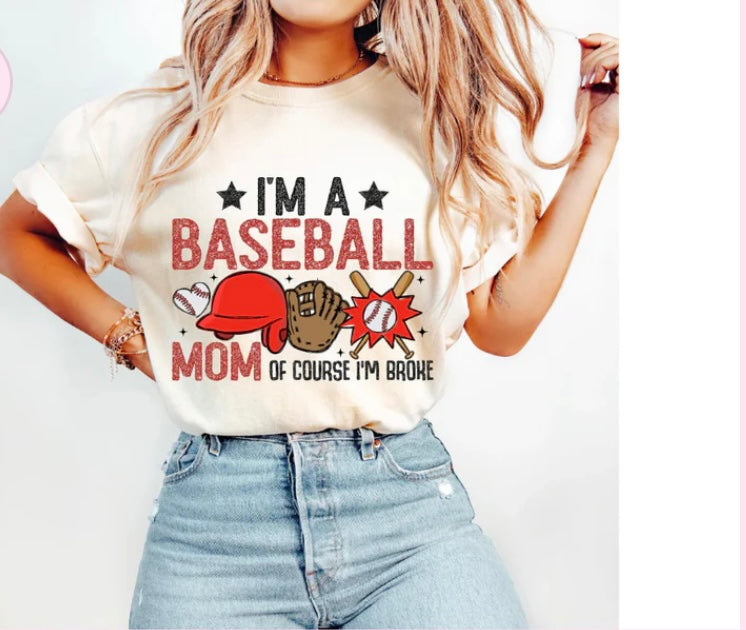 I'm a baseball mom tee