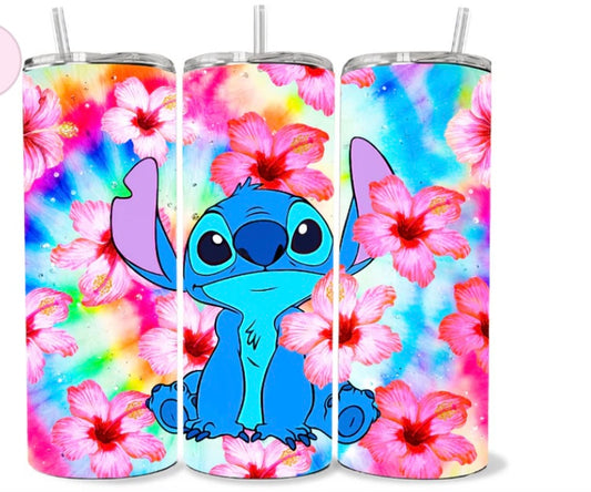 Floral Blue Guy Skinny Tumbler