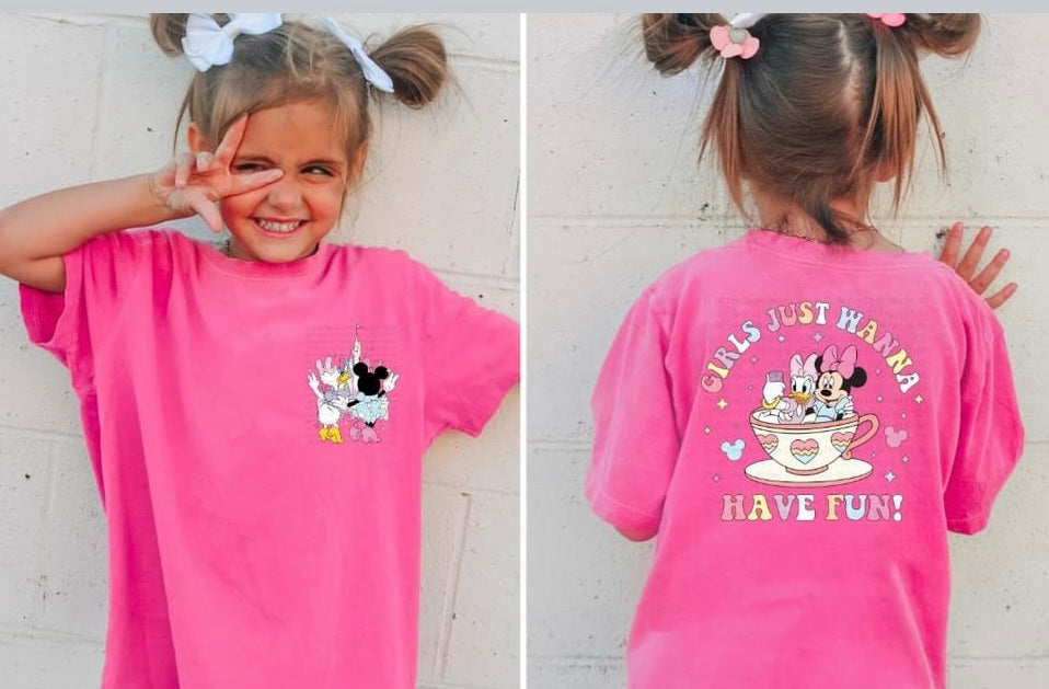 Youth Girls just wanna have fun Castle tee