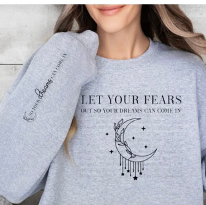 Let your fears crewneck with sleeve detail