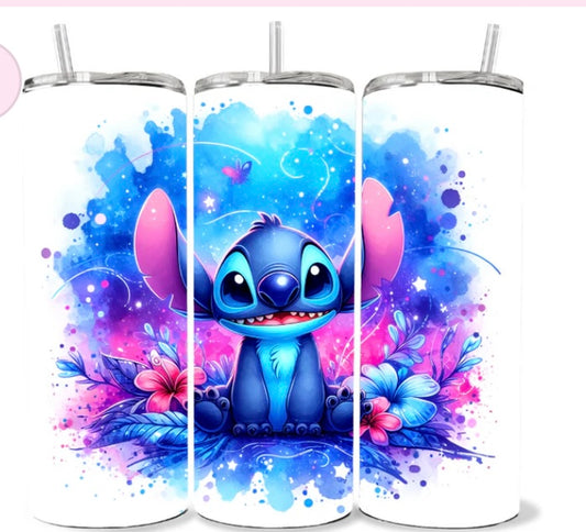 Blue Alien Skinny Tumbler