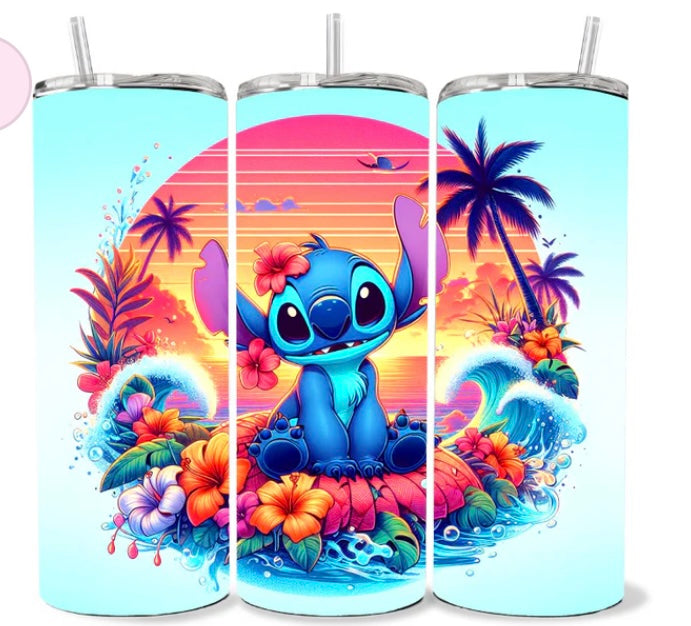 Blue Alien Skinny Tumbler