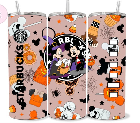 Mouse Halloween skinny tumbler