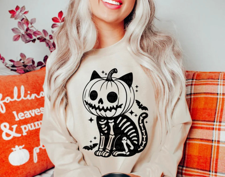 Skeleton Cat Crewneck
