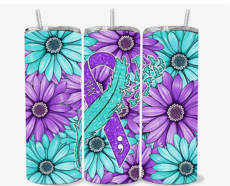 Floral Stay skinny tumbler