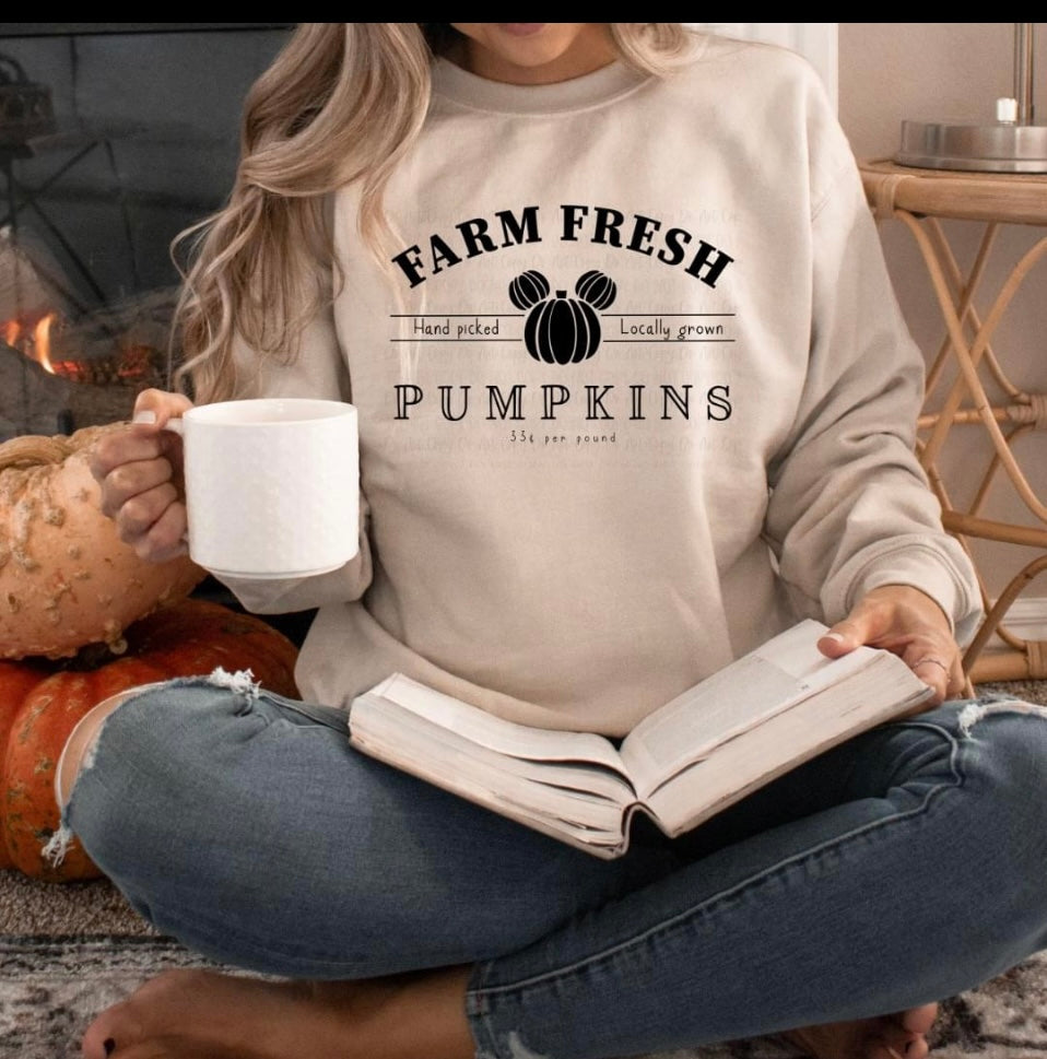 Mouse Farm Fresh Pumpkins Crewneck