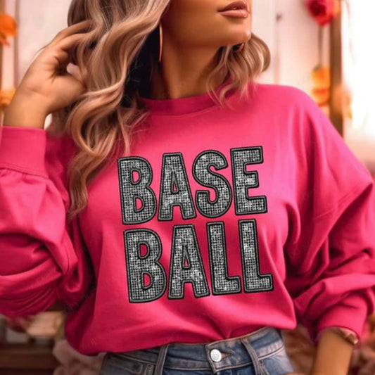 Baseball faux diamonds crewneck