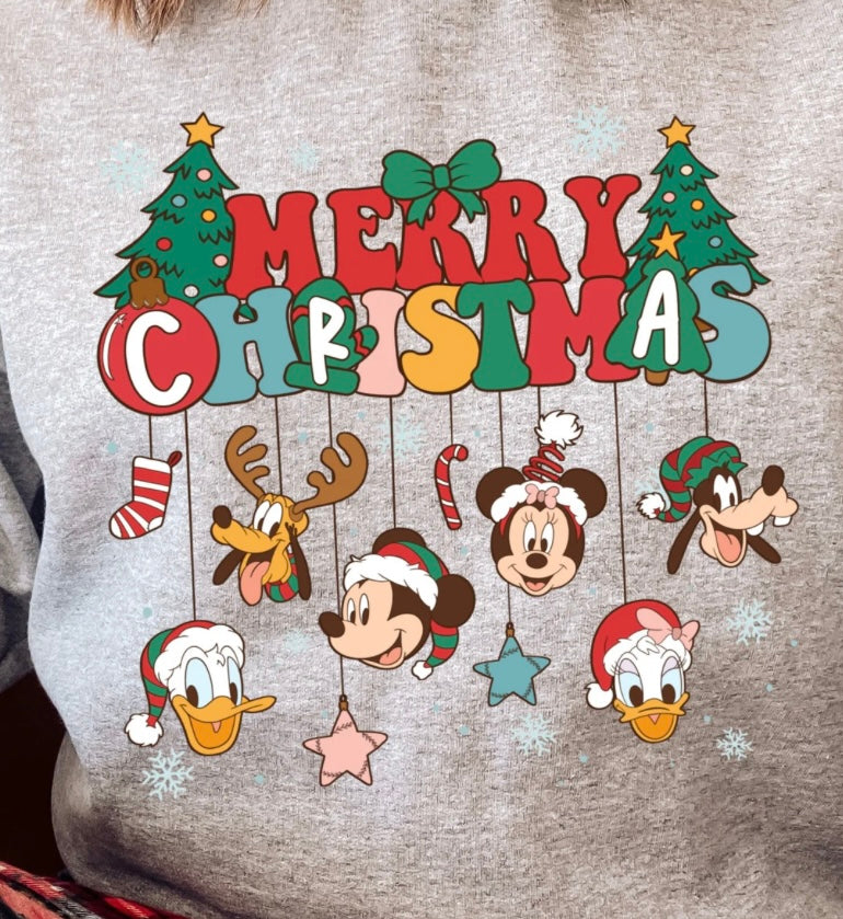 Merry Christmas Mouse and Friends Crewneck