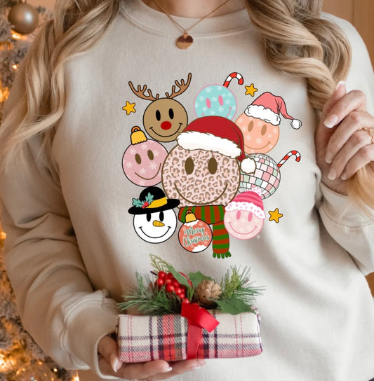 Smiley face Christmas Crewneck