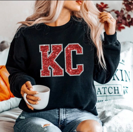 KC faux glitter crewneck