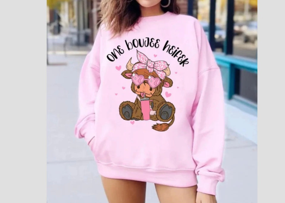 One boujee heifer crewneck