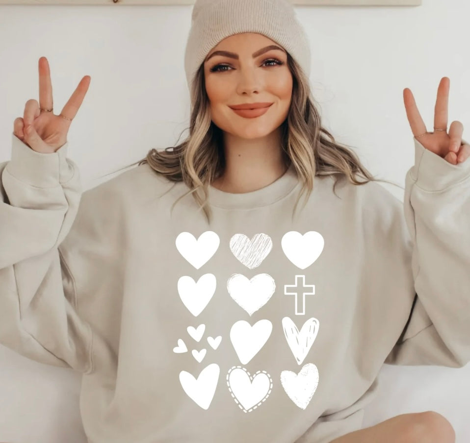 Heart with Cross crewneck