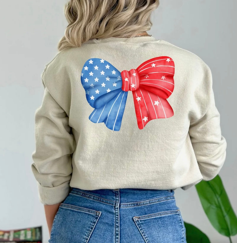 Red White and Blue Bow Crewneck