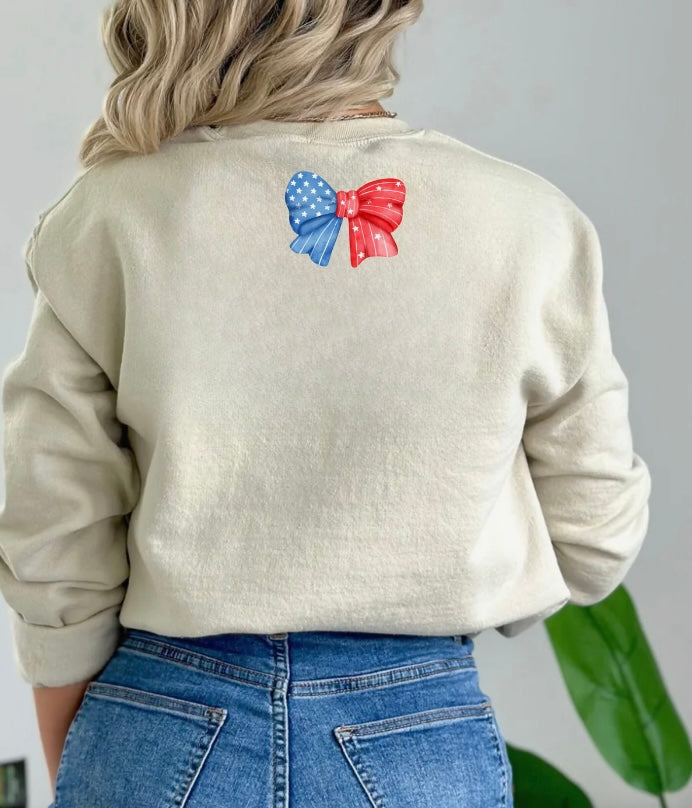 Red White and Blue Bow Crewneck