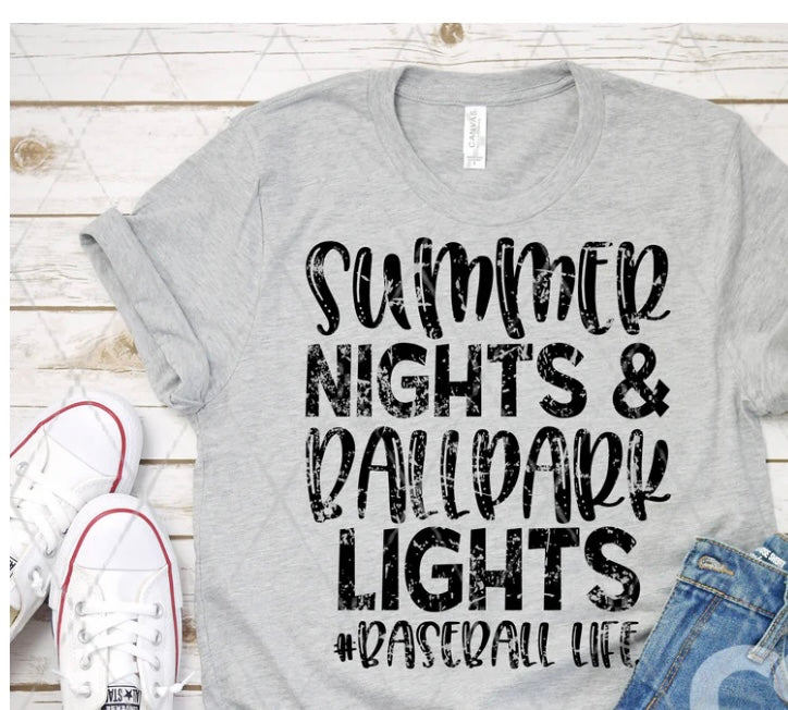 Summer Nights & Ballpark Lights tee