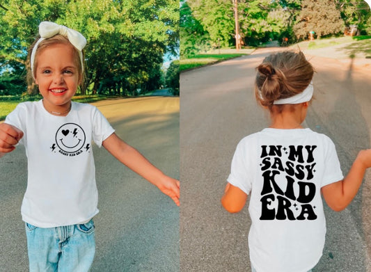 In my sassy kid era kids tee
