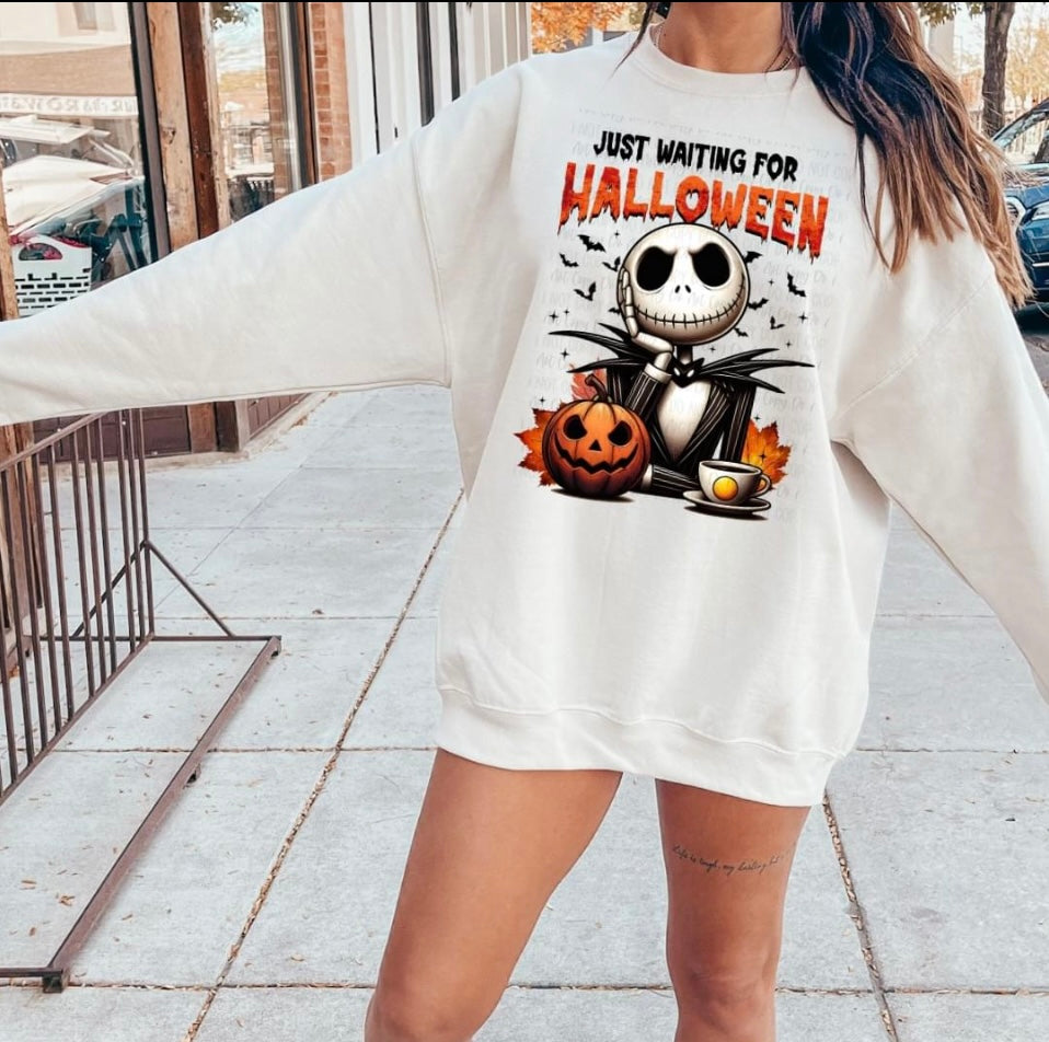 Just Waiting For Halloween Crewneck