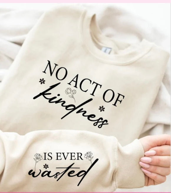 No act of kindness crewneck with sleeve detail