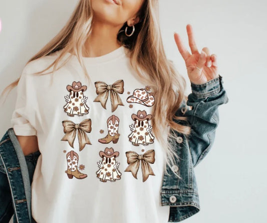 Cowboy Ghosts and Bows Tee